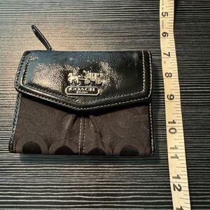 Coach black wallet purple interior